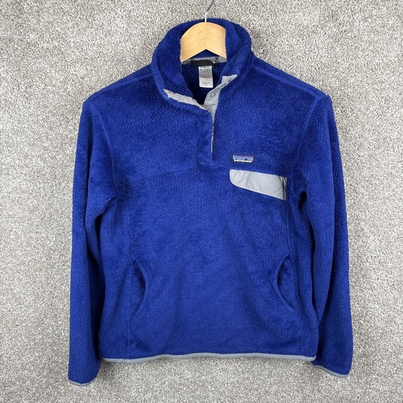 Patagonia Women's Medium Re-Tool Snap-T Pullover Royal Blue Sweater - Picture 1 of 6